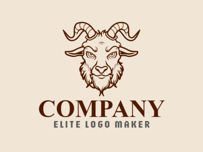 An illustrative logo featuring a goat head, designed with detailed and artistic elements for a captivating and expressive design.