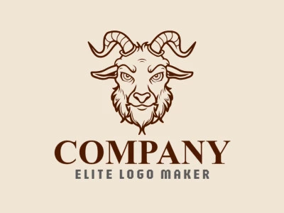 An illustrative logo featuring a goat head, designed with detailed and artistic elements for a captivating and expressive design.