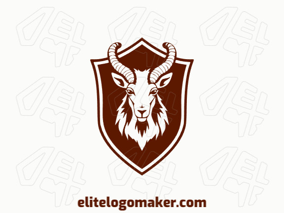 Professional logo in the shape of a goat combined with a shield with creative design and emblem style.