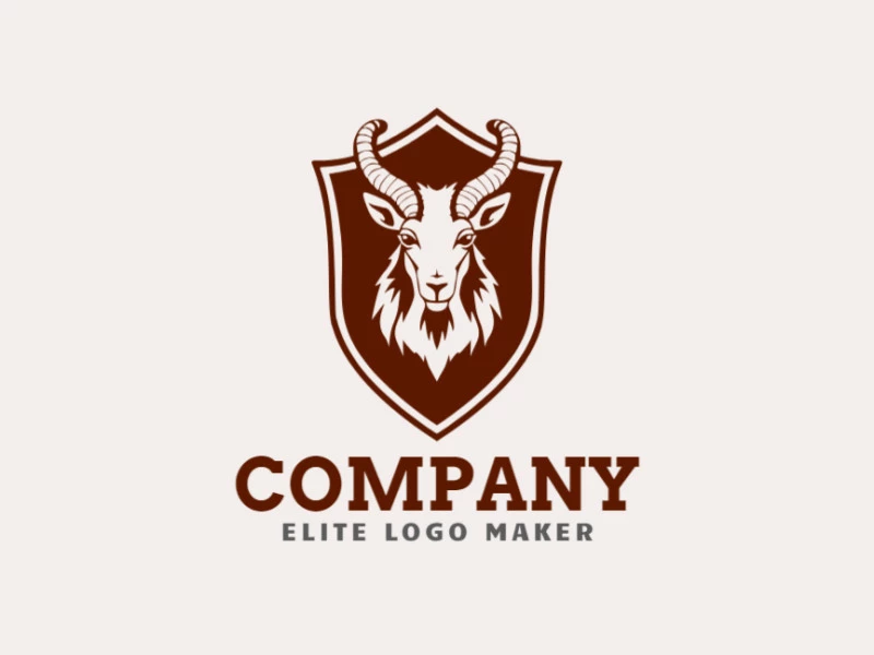 Professional logo in the shape of a goat combined with a shield with creative design and emblem style.