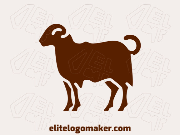 Customizable logo in the shape of a goat walking with a minimalist style, the color used was dark brown.