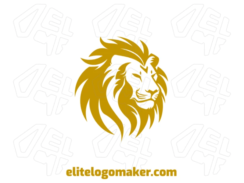 An editable minimalist gold lion design, combining simplicity and elegance for a unique and powerful visual impact.