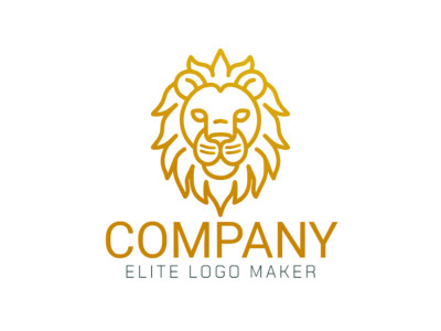 El diseño del logotipo presenta un majestuoso león dorado elaborado en un elegante estilo monolínea.