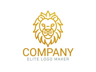 Logo design features a majestic golden lion crafted in a sleek monoline style.