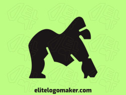 Simple logo design in the shape of a gorilla with minimalist design and black color.