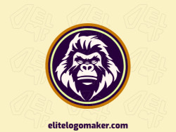 This logo features a unique abstract gorilla design with a color scheme of green, brown, black, and beige. Perfect for any jungle-themed brand.