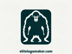 Depicting strength and sophistication, this logo showcases a gorilla silhouette in the ingenious use of negative space, using white and black colors to create a captivating contrast.