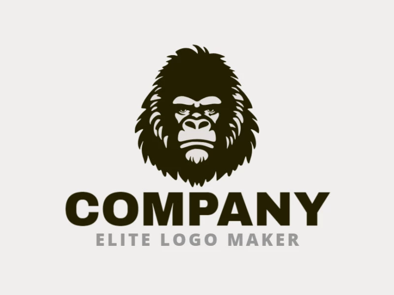 This animal-inspired logo features a powerful gorilla head in shades of grey and black. Its bold design exudes dominance and resilience, making it perfect for brands seeking a strong and commanding presence.