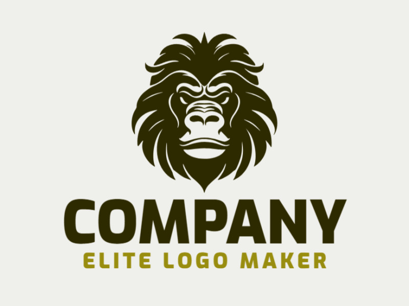 Logo with creative design, forming a gorilla head with abstract style and customizable colors.