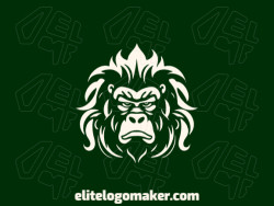 This ornamental logo showcases a gorilla head in captivating shades of green and beige. Its intricate design exudes strength and sophistication, making it a perfect choice for brands that seek a bold and refined image.