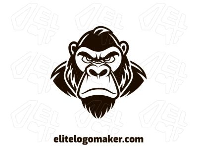Um bom logotipo com um gorila de olhar assustador em estilo animal, criando um design poderoso e marcante.