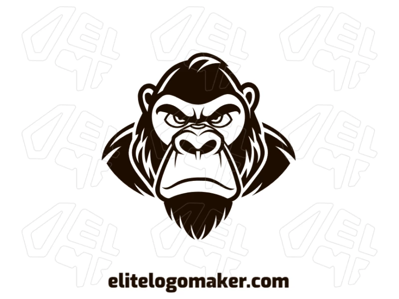 A good logo featuring a gorilla with a terrifying gaze in an animal style, creating a powerful and striking design.