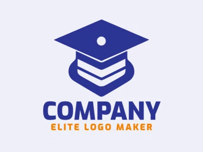 Abstract logo in the shape of a graduation hat with creative design.