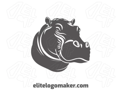 A creative gray hippopotamus head, crafted in an artisanal style with intricate details and soft, natural colors for a unique and charming look.