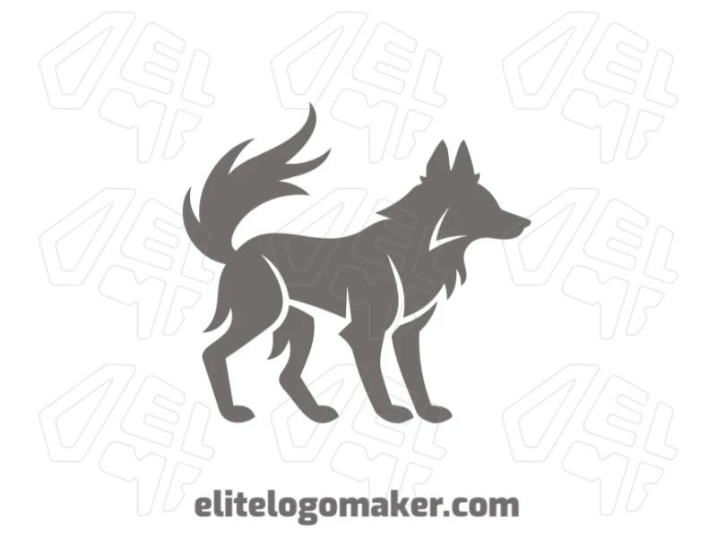 Um lobo cinza com design de alto nível, exibindo perfeitamente um estilo simples e refinado.