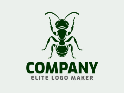 Un logotipo abstracto de hormiga verde, encarnando la resiliencia y vitalidad de la naturaleza, en tonos profundos de verde.
