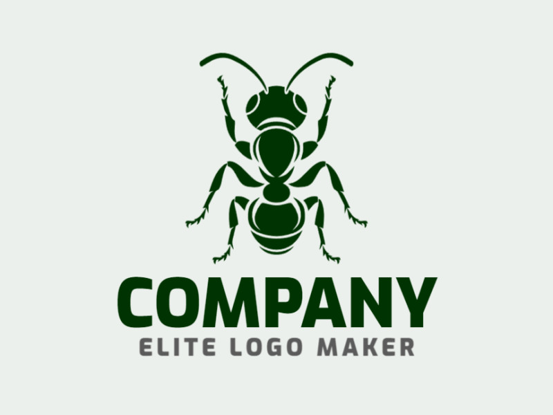 An abstract green ant logo, embodying nature's resilience and vitality, in deep shades of green.