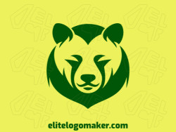 A symmetric dark green bear head logo, radiating harmony and the essence of nature's strength.