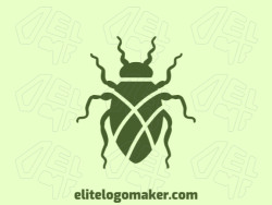Memorable logo in the shape of a green beetle with abstract style, and customizable colors.