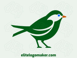Ideal logo for different businesses in the shape of a green bird, with creative design and abstract style.