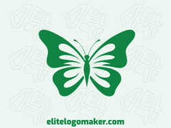 Modern logo in the shape of a green butterfly with professional design and symmetric style.