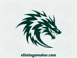 Mascot logo with a refined design forming a green Dragon, the color used was dark green.
