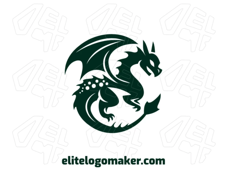 A striking green dragon with bold abstract illustration, designed in a modern abstract style for standout branding.