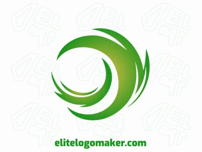 An abstract logo design featuring a green eye, offering a unique and captivating visual identity for creative branding.