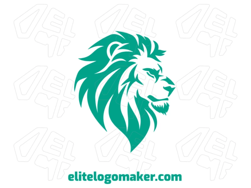 Concept logo design featuring a green lion's head with a professional design in an abstract style, creating a strong and unique visual identity.