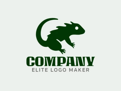 The professional logo was in the shape of a green lizard with a pictorial style, the color used was dark green.