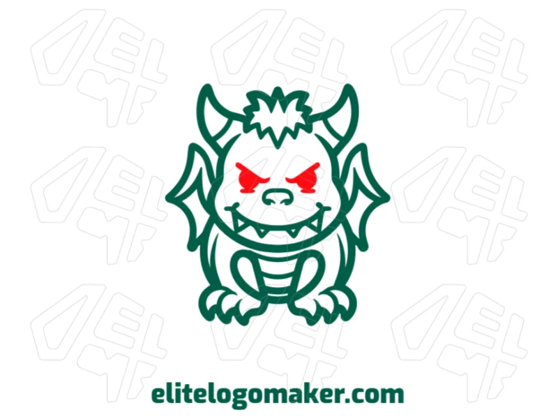 Um design de logo adequado com um monstro verde de design abstrato e profissional, oferecendo um estilo único e ousado para um visual criativo e chamativo.