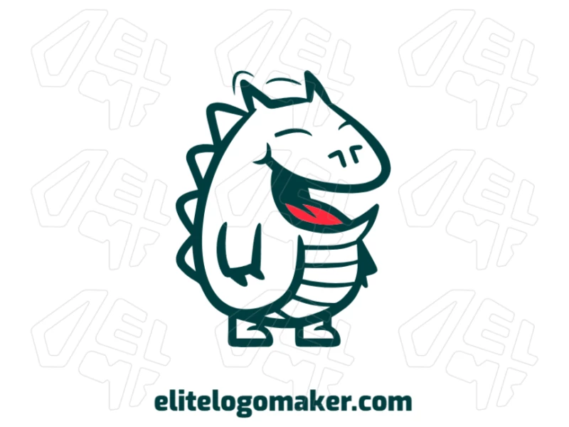 O monstro verde com um design detalhado e estilo simples cria uma imagem legal e marcante com uma presença ousada.