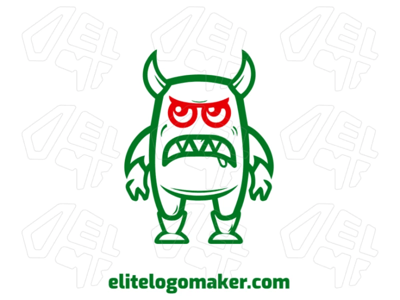 Um design abstrato interessante de um monstro verde, perfeito para um logo voltado para negócios com um toque criativo.