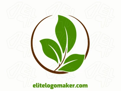 Um logotipo abstrato apropriado e adequado com folhas verdes de árvore, projetado com formas fluidas e uma estética harmoniosa.