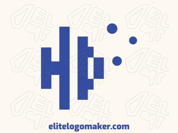 Logotipo profissional com a forma de uma letra "H" combinado com um peixe, com design criativo e estilo minimalista.