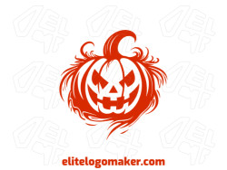 Modern logo in the shape of a Halloween pumpkin with professional design and handcrafted style.