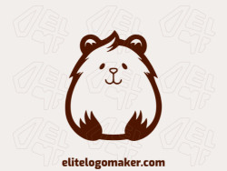 Create a logo for your company in the shape of a hamster with childish style and dark brown color.