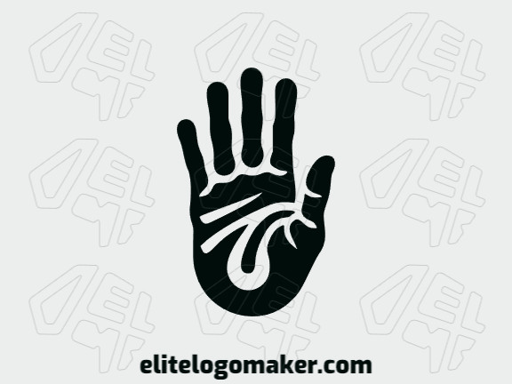 Logotipo criativo com a forma de um mão com design refinado e estilo simples.