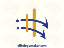 Customizable logo in the shape of a hashtag combined with an arrows, with an minimalist style, the colors used was blue and yellow.