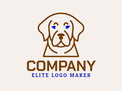 A monoline logo portraying the gentle essence of a friendly dog's head, evoking warmth and loyalty.
