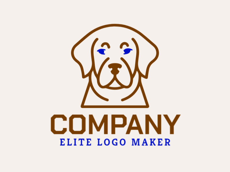 A monoline logo portraying the gentle essence of a friendly dog's head, evoking warmth and loyalty.