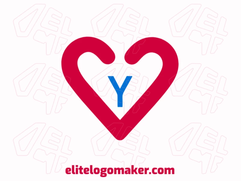 Abstract logo featuring a heart shape with a letter 'Y' inside, designed with sleek and creative elements.