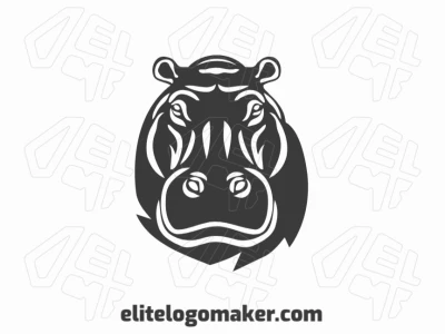 Un logo estilo mascota con un hipopótamo gracioso, combinando características amigables y líneas suaves para crear un diseño encantador y acogedor.