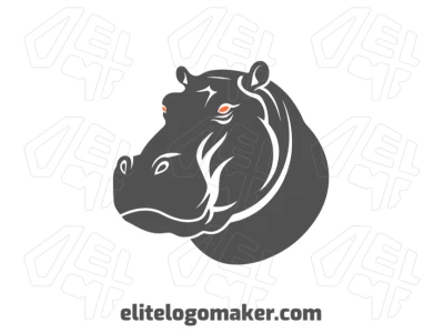 A vector logo featuring a hippopotamus head, designed in an abstract style for a bold and unique visual impression.