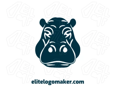 Diseño profesional y simétrico de una cabeza de hipopótamo, ofreciendo una identidad visual audaz y equilibrada.