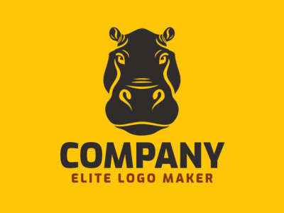 An illustrative logo featuring a charming hippopotamus head, ideal for a playful and memorable brand identity.