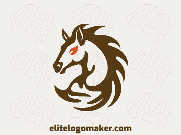 Logotipo ideal para diferentes negócios com a forma de um cavalo , com design criativo e estilo abstrato.