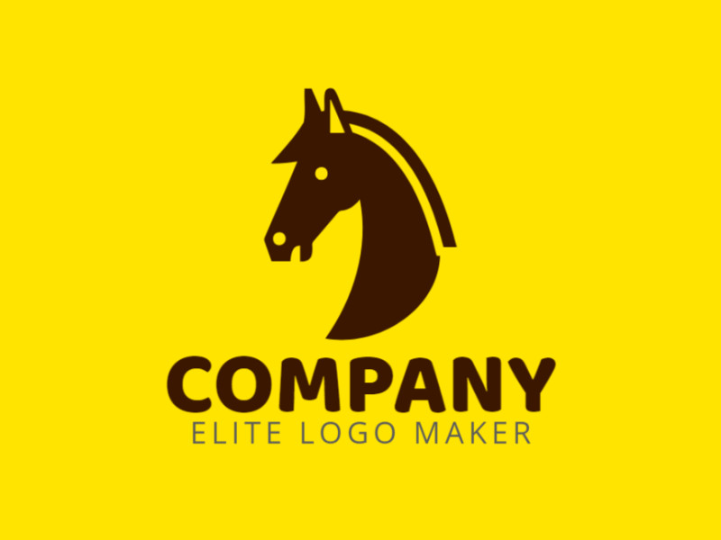 Un logotipo minimalista con un caballo, usando líneas limpias y tonos marrones para crear un diseño elegante y moderno.