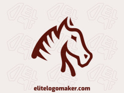 Animal logo template with a refined design forming a horse with brown and black colors.
