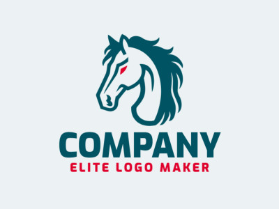 An abstract logo featuring a dynamic horse, seamlessly blending blue and red colors to represent strength and creativity.